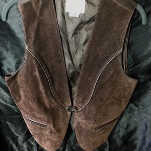 Vintage Wrangler Brown Suede Vest, Small / Medium